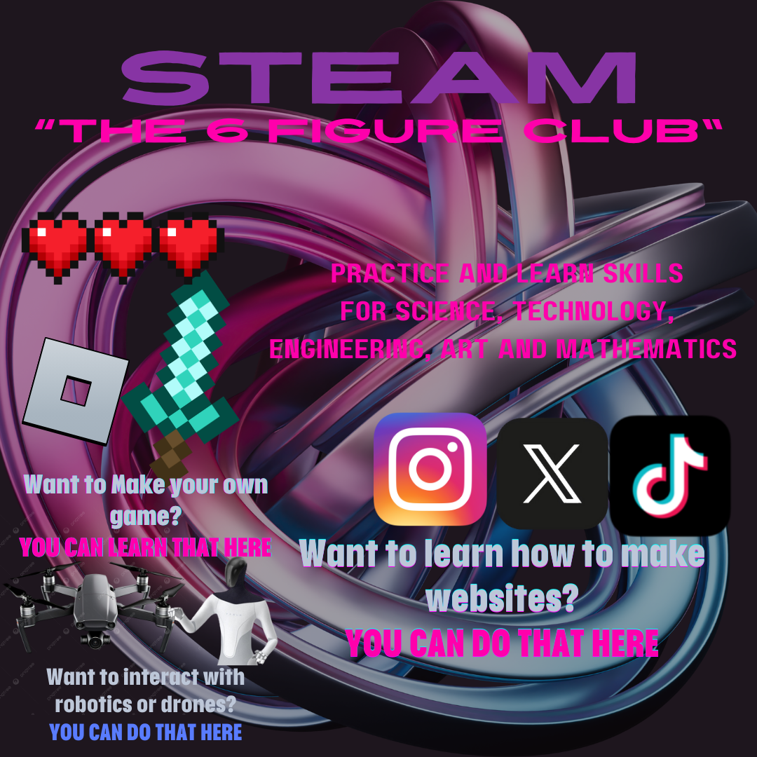 The STEAM Club is the perfect place for students who love to combine creativity with technology.